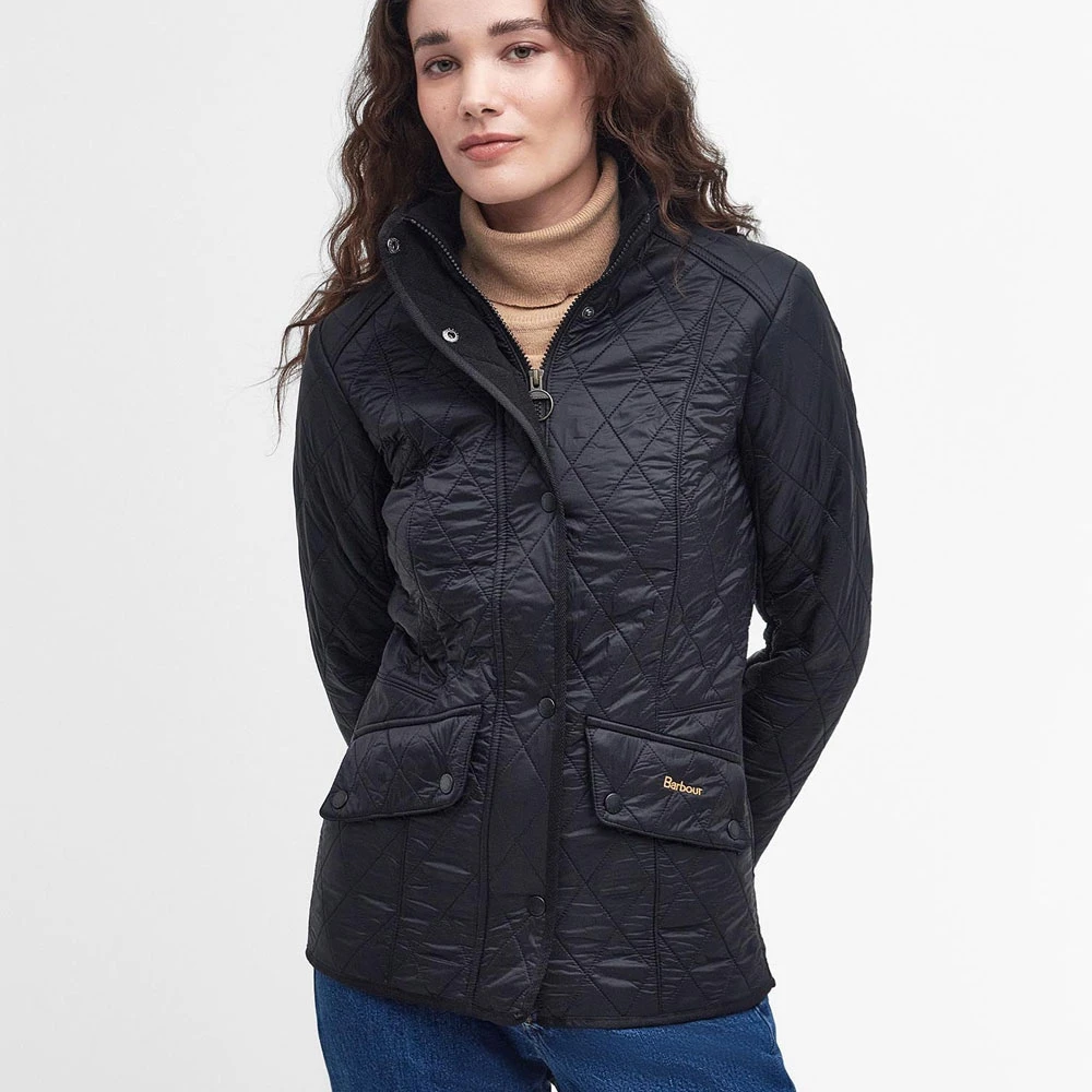 Barbour Slim Fit Polarquilt Jas Black Dames