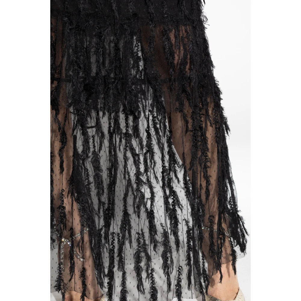 Munthe Jurk met decoratieve afwerking Black Dames