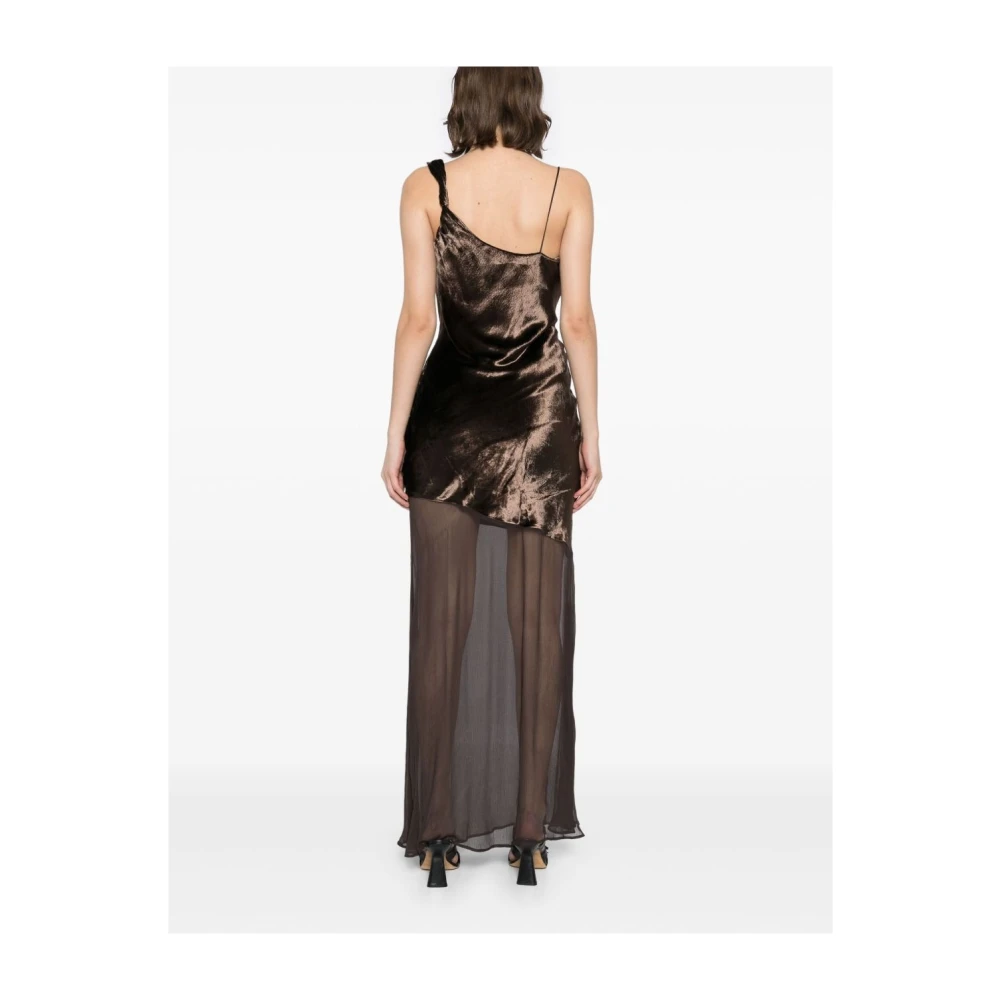 Staud Asymmetrische Maxi Jurk Brown Dames