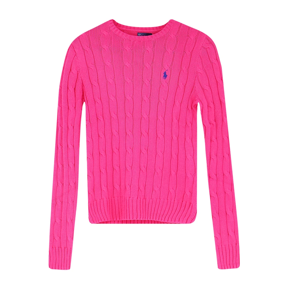 Polo Ralph Lauren Women's Pink Braided Cotton Sweater