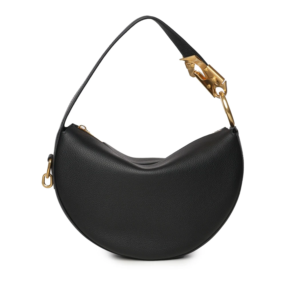 Burberry Zwarte leren schoudertas Black Dames