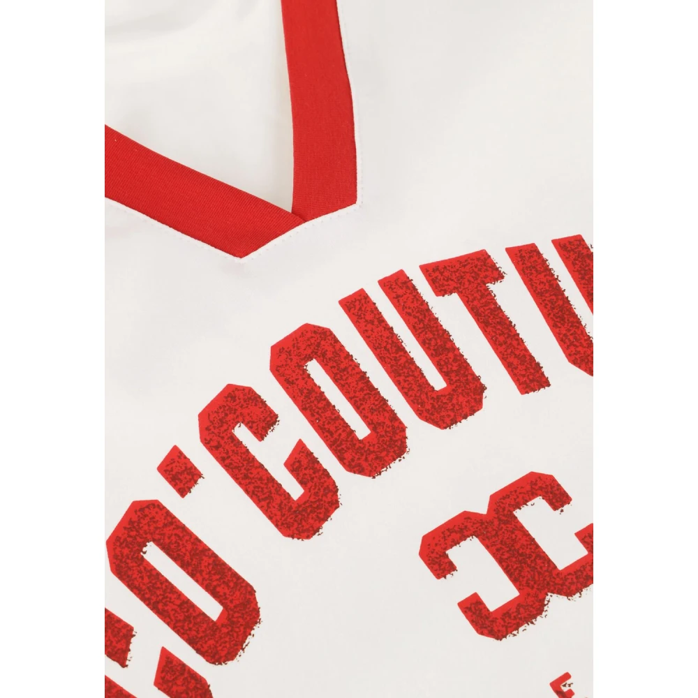 Co'Couture Oversize Sporty V-tee Top White Dames
