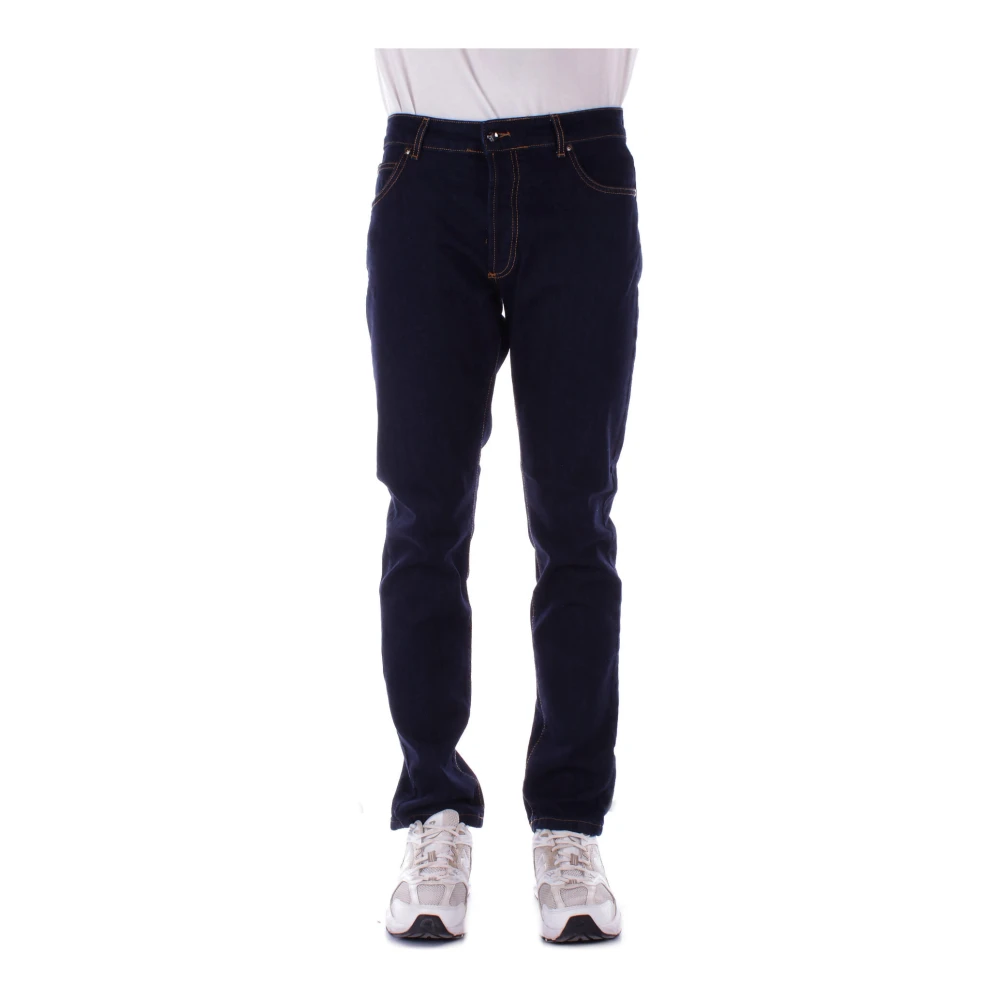 Costume National Heren Jeans met Logo Achterzak Blue Heren