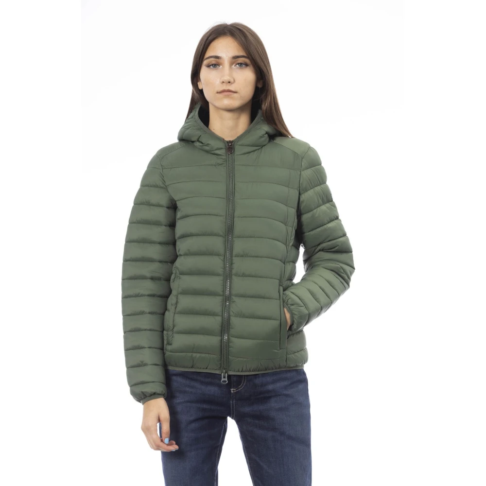 Invicta Gewatteerde jas met capuchon en aangepaste bandjes Green Dames