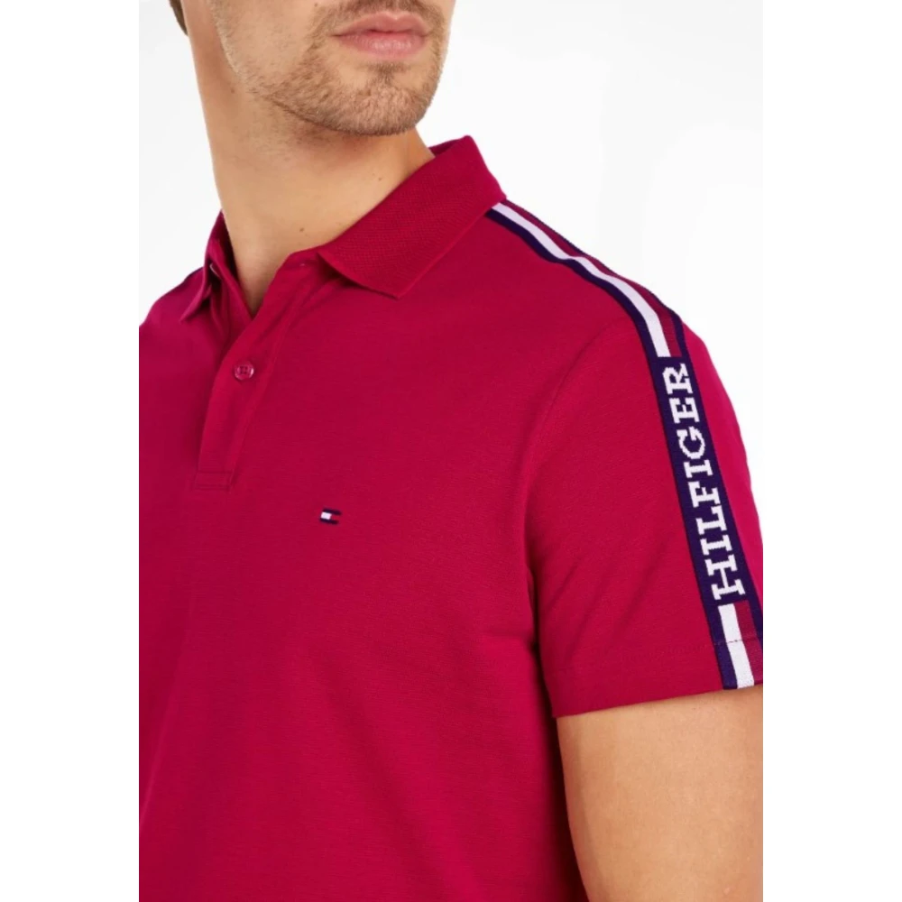 Tommy Hilfiger Global Stripe Monotype Polo Shirt Red Heren