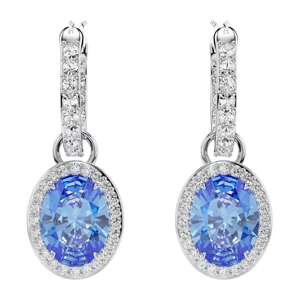 Swarovski Women's Earrings Angelic Blue Rhodium Plated Una 5671817 - Female - Earrings - Gray - One Size - Accessories