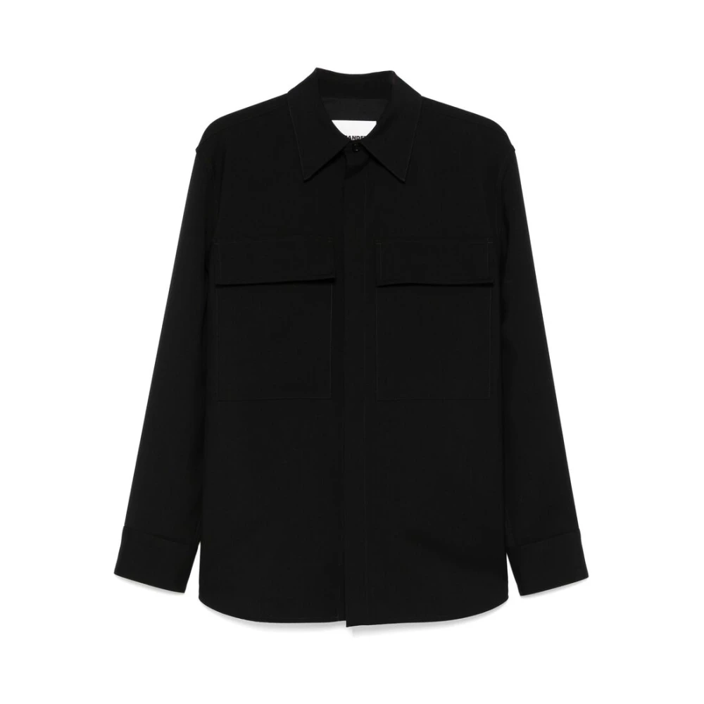 Jil Sander Zwarte Overhemd met Zakken en Knopen Black Heren