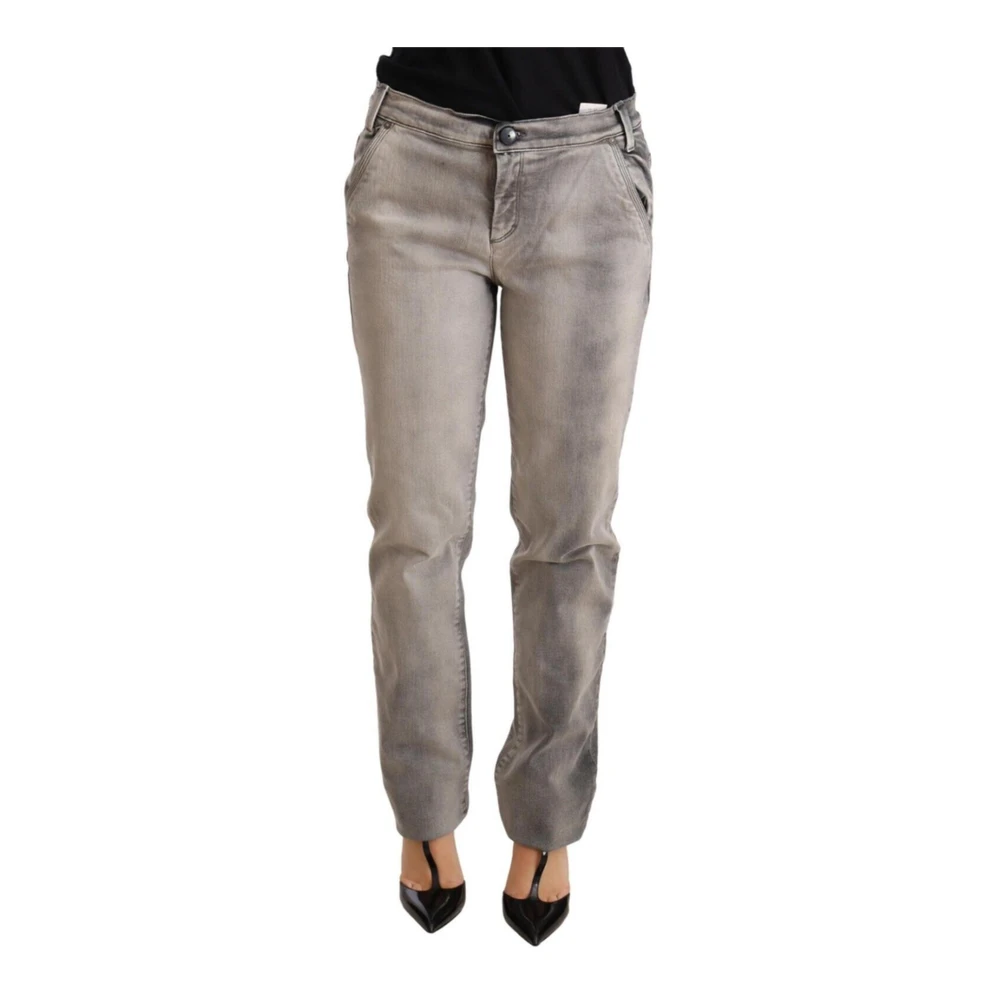 Ermanno Scervino Women's Gray Slim Fit Jeans, W31, Skinny Jeans With Zip Closure