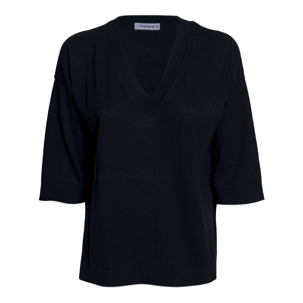 Kangra Women's Black V-Neck Knitwear - V-Neck Knitwear - S - Knitwear