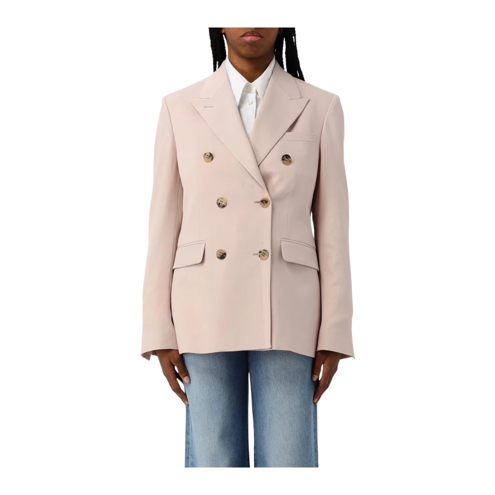 Golden Goose Women's Pink/Golden Double Breasted Blazer Jacket