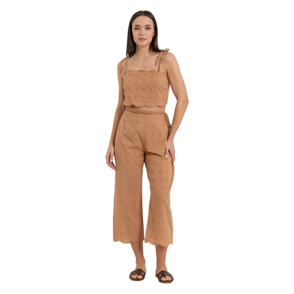 Kocca Women's Orange Wide Trousers, 2XS, Culotte Trousers