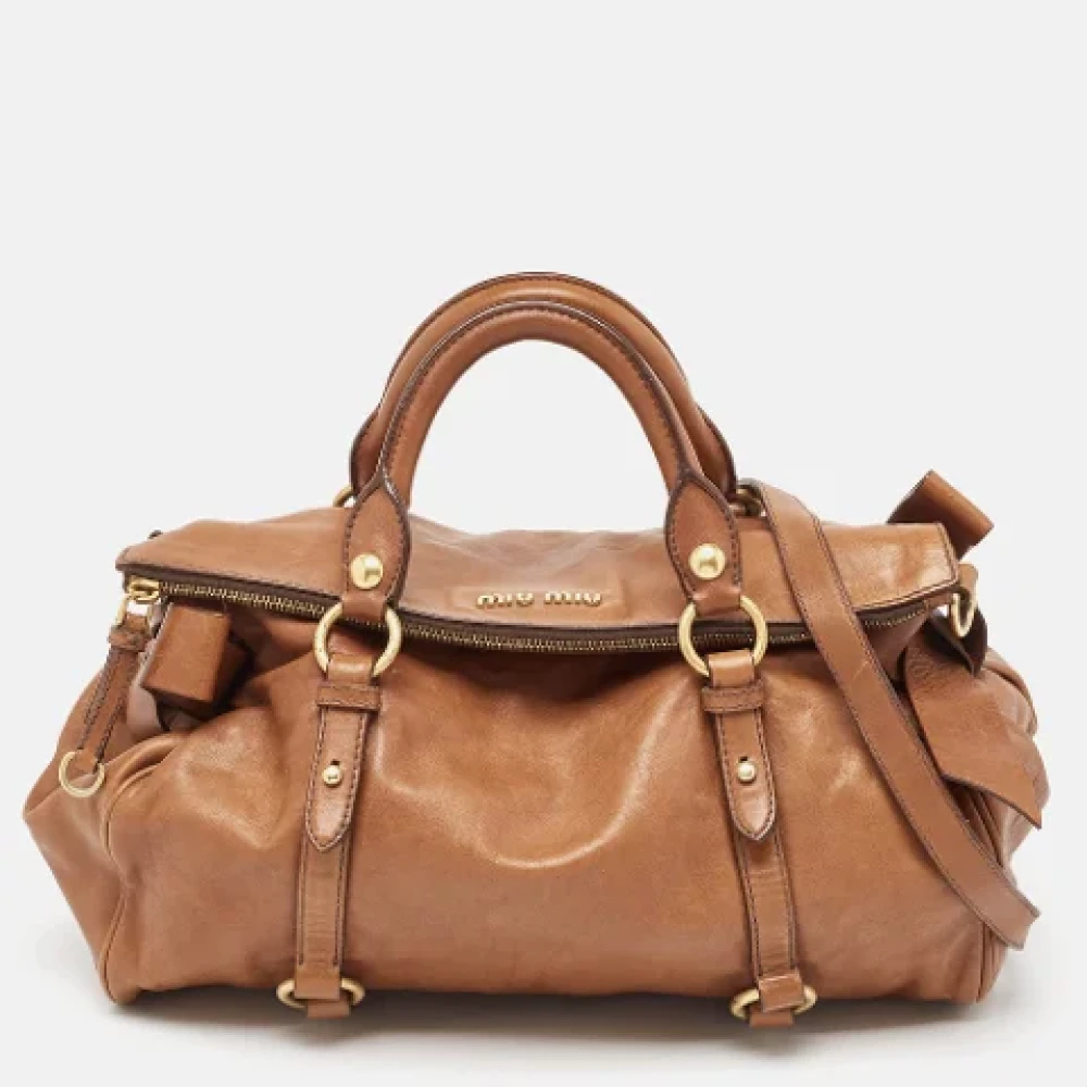 Miu Pre-owned Leather travel-bags Brown Dames