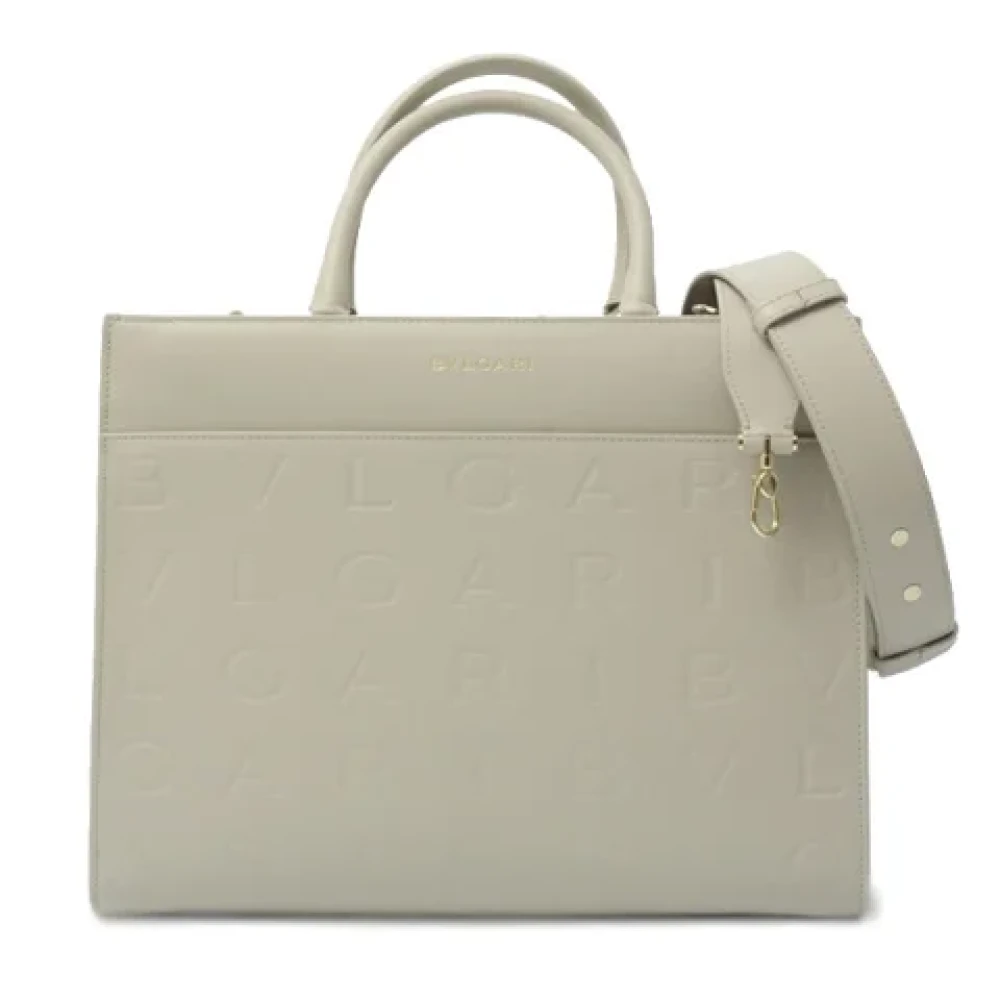 Bvlgari Vintage Pre-owned Leather handbags Gray Dames