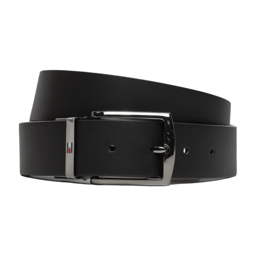 Tommy Hilfiger Leren Herenriem Herfst Winter Collectie Black Heren