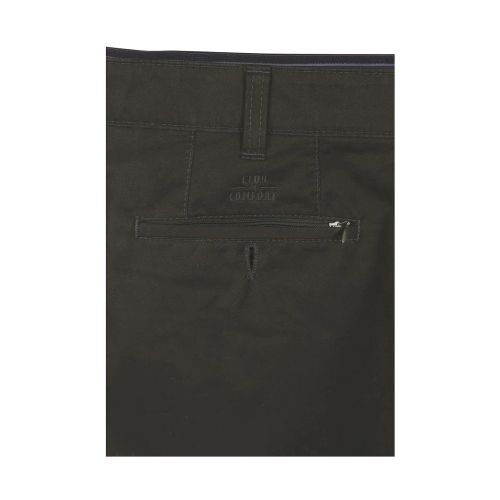 club of comfort Comfortabele platte voorkant broek met elastische tailleband en overhemd stopper Black Heren