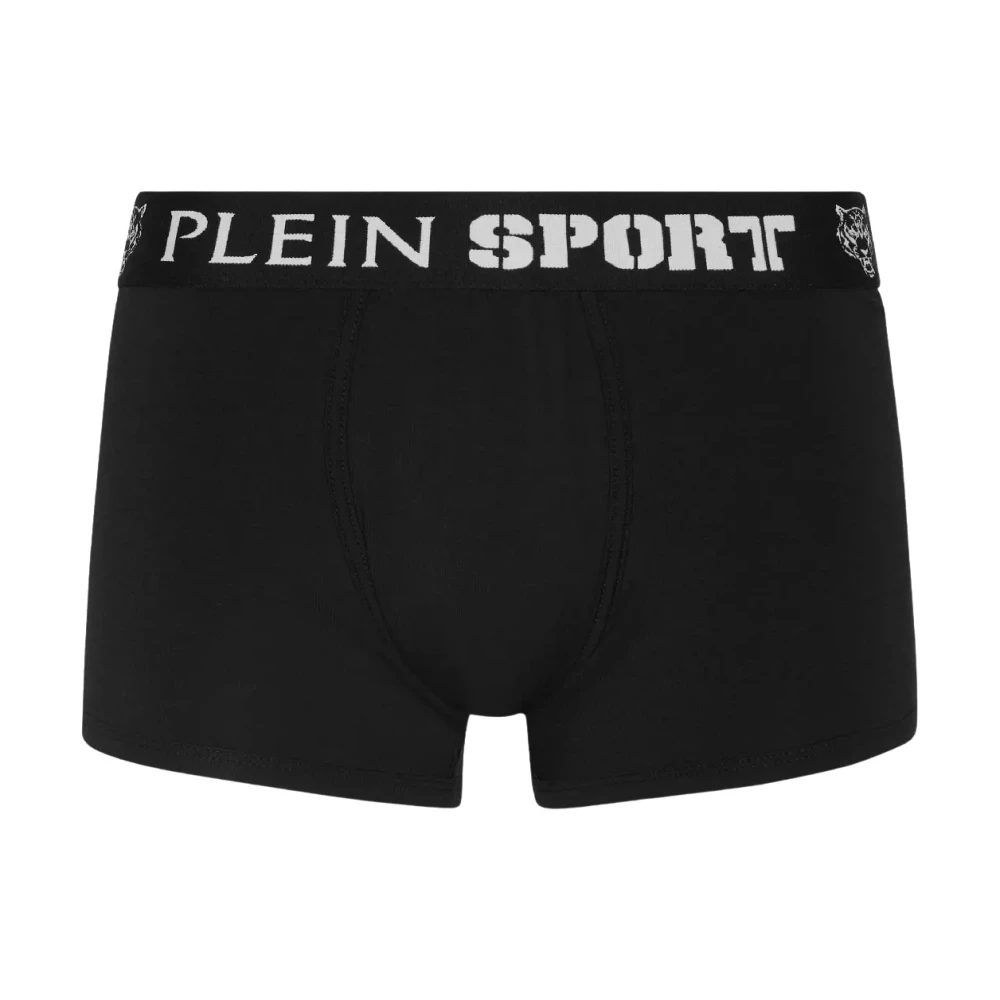 Plein Sport Zwarte Logo Boxers Ademende Katoen Black Heren