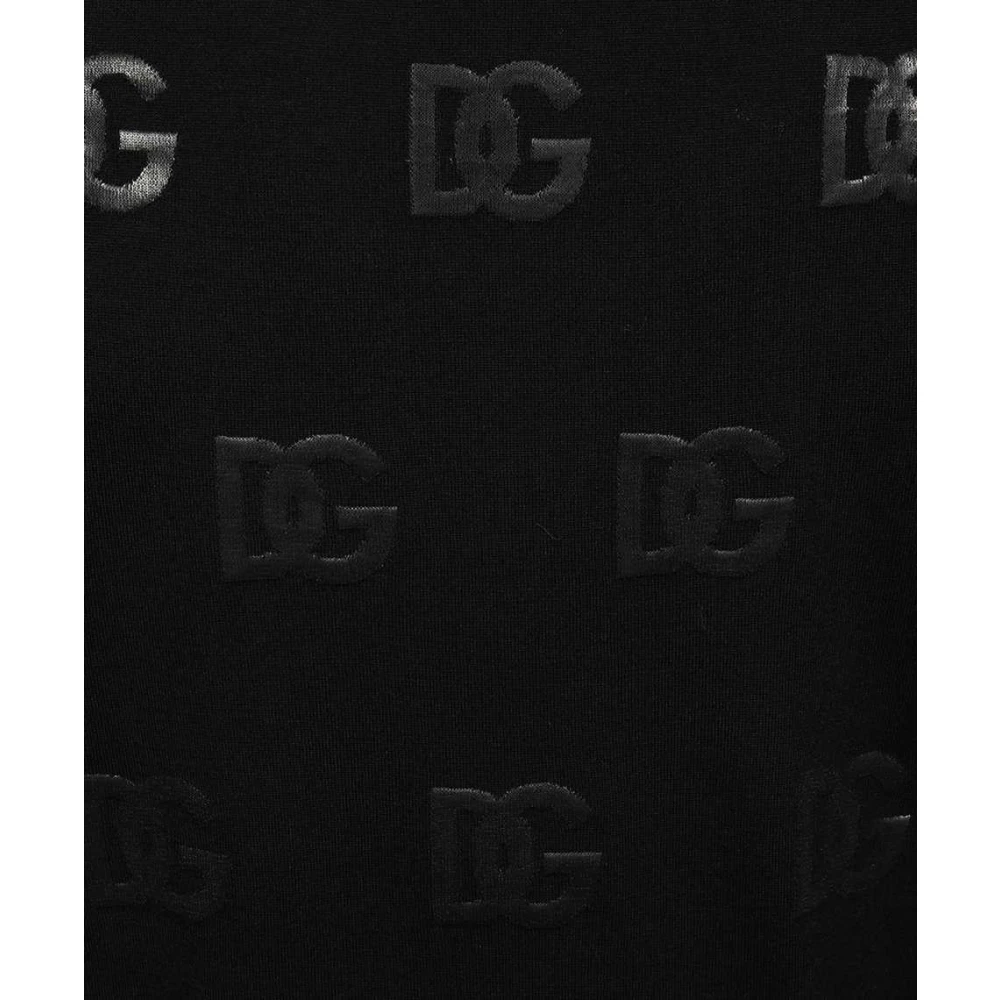 Dolce & Gabbana Logo Print Wollen Trui Black Heren