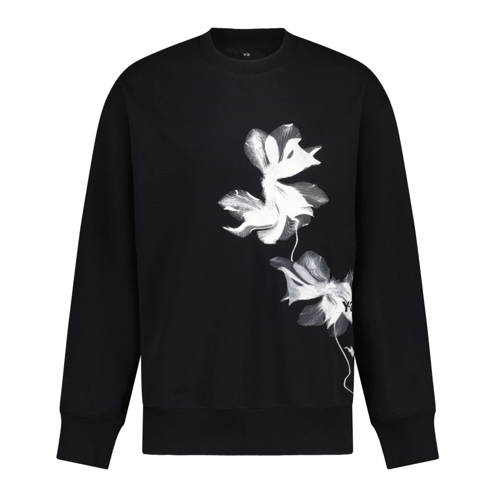Y-3 Sweatshirt met Bloemenprint & Logo Black Heren
