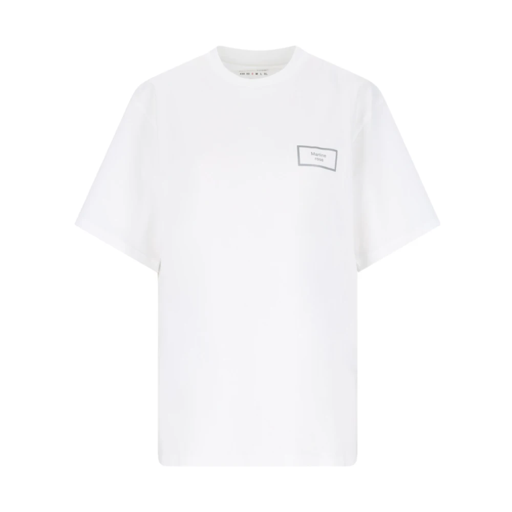 Martine Rose Silver Logo Vit Bomull T-shirt White, Herr