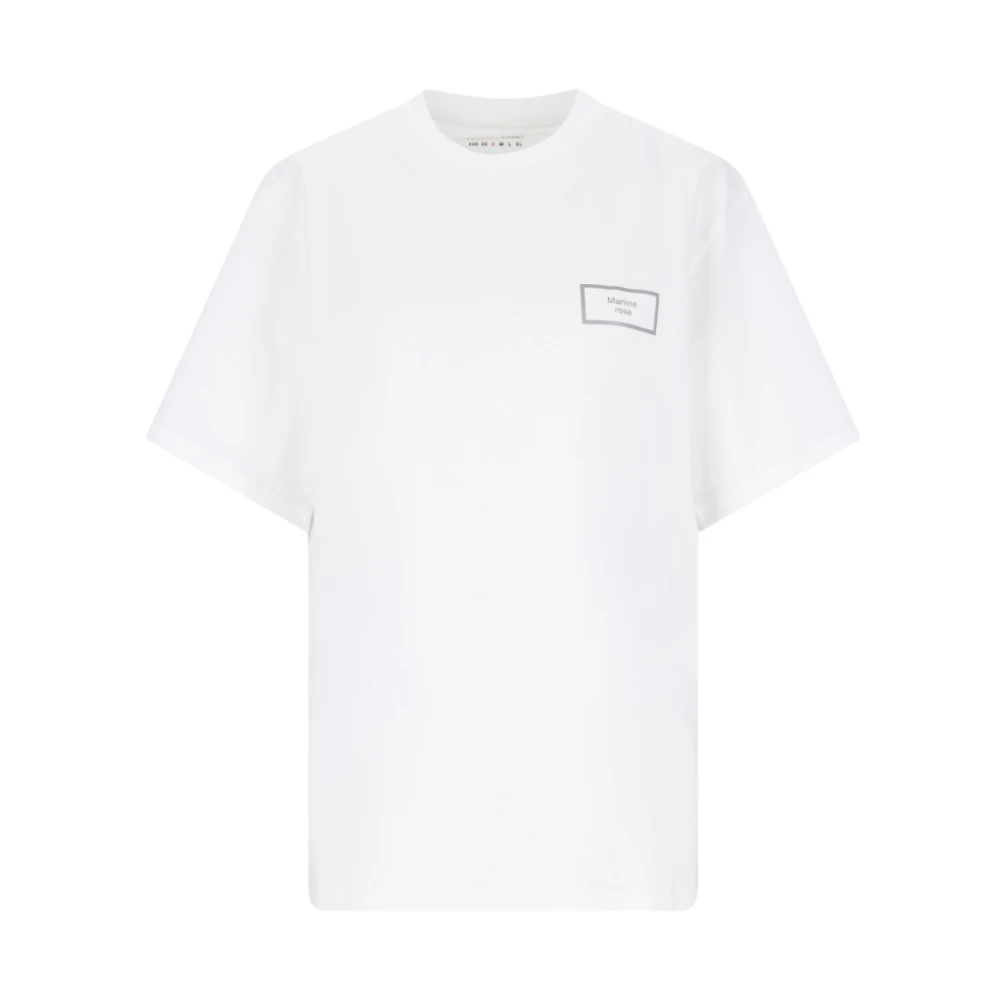 Martine Rose Zilver Logo Wit Katoenen T-shirt White Heren