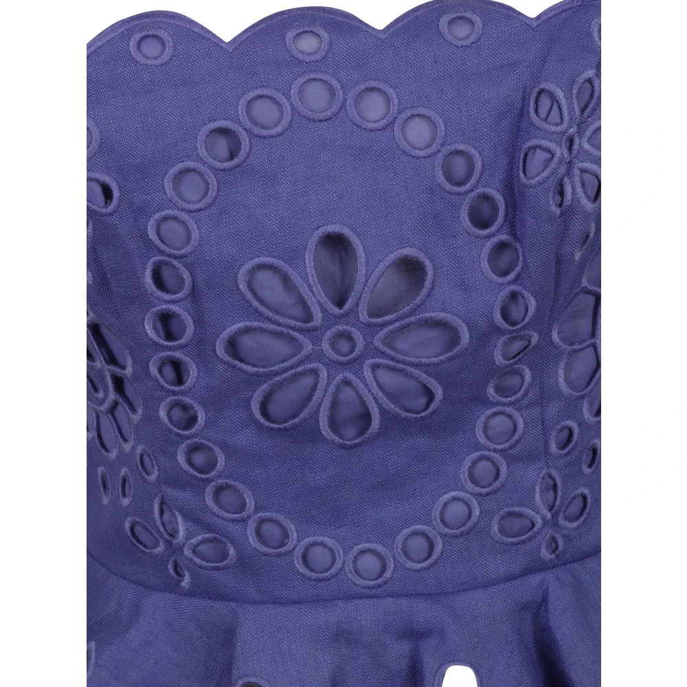 Zimmermann Geborduurde Scallop Top Blue Dames