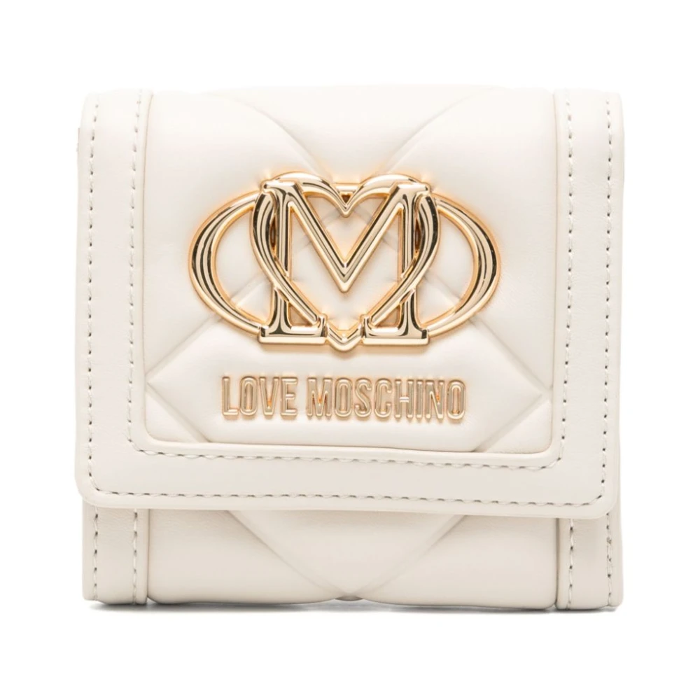 Love Moschino Beige Portemonnee met Omslag Beige Dames