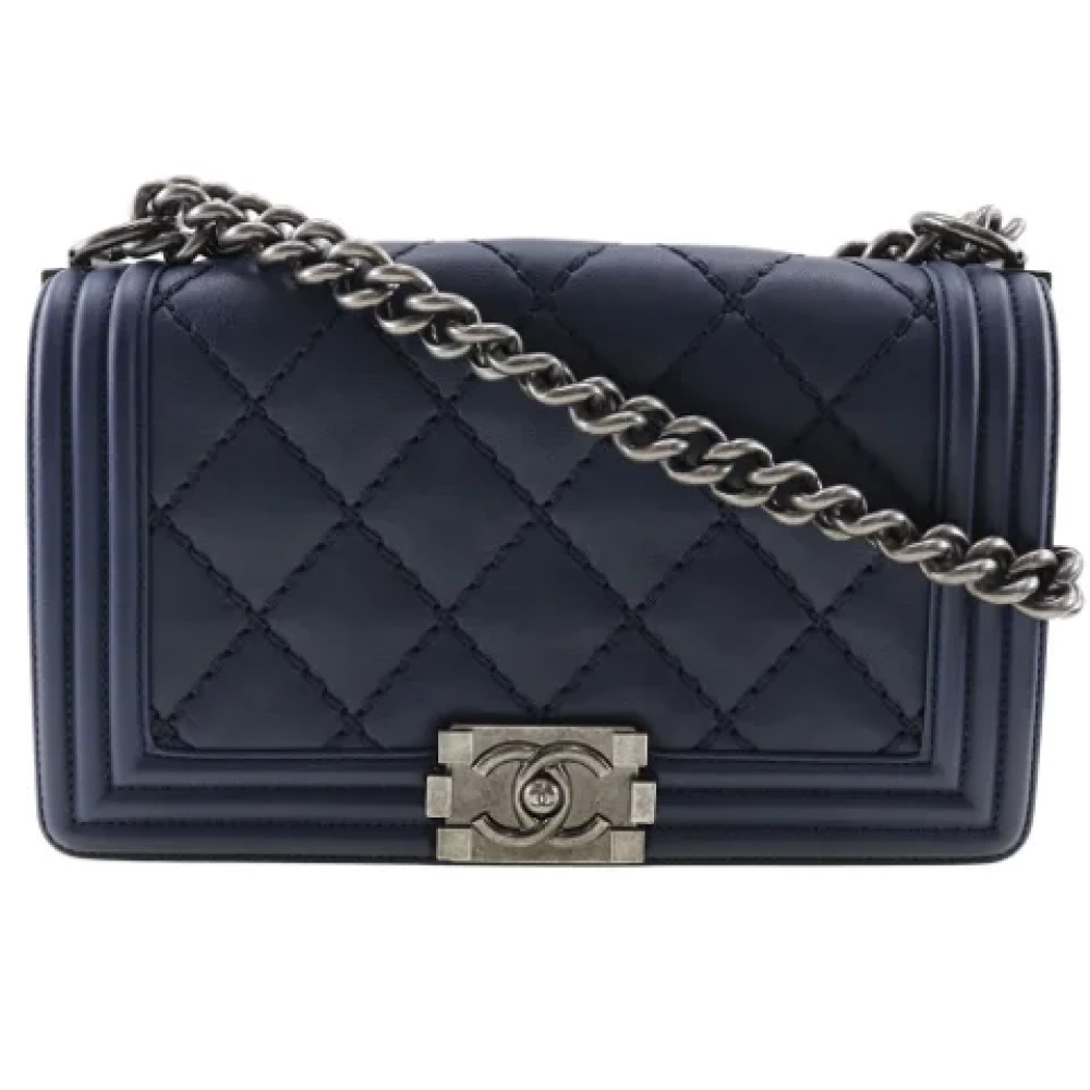 Chanel Vintage Pre-owned Leather shoulder-bags Blue Dames