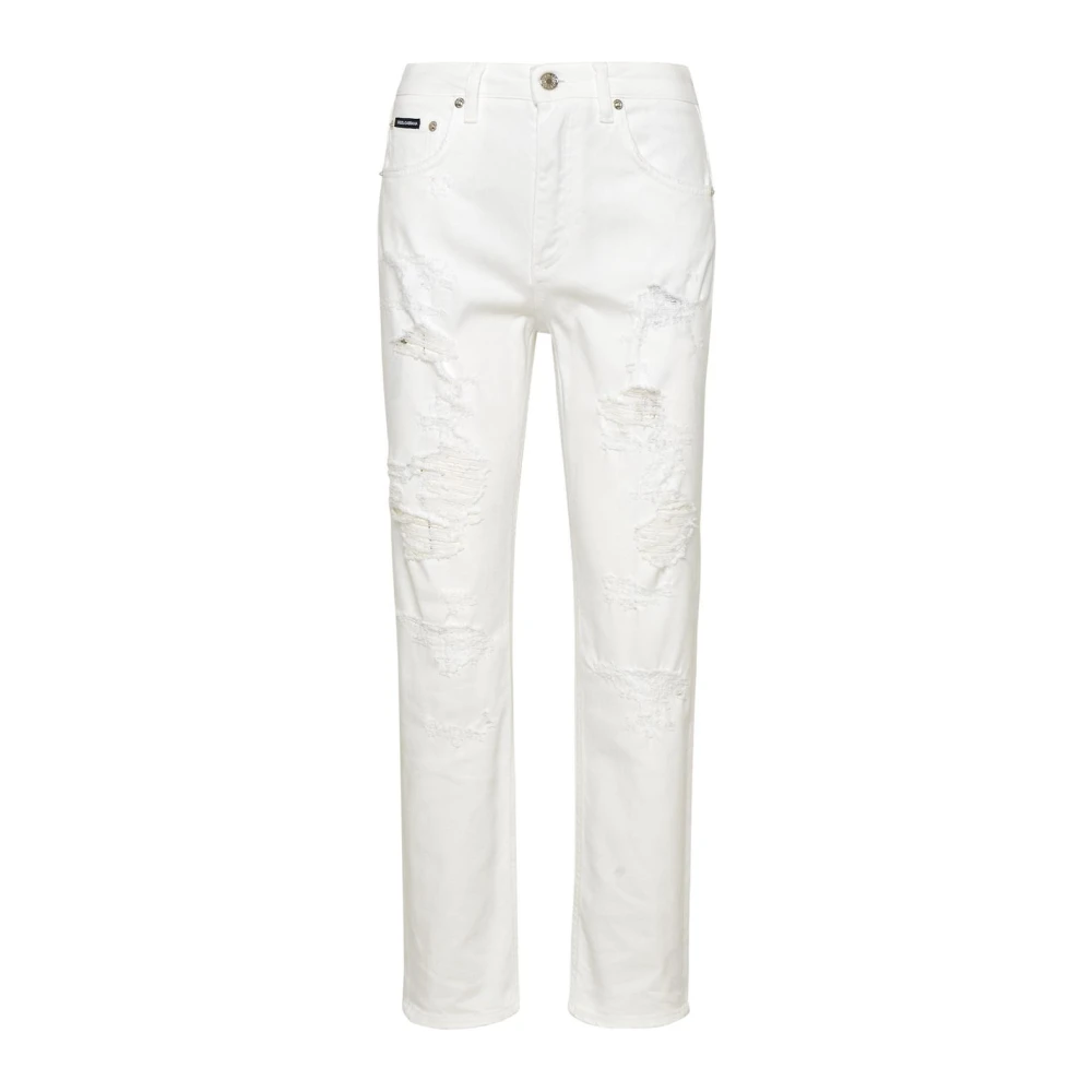 Dolce & Gabbana Stijlvolle witte katoenen Boyfriend jeans White Dames