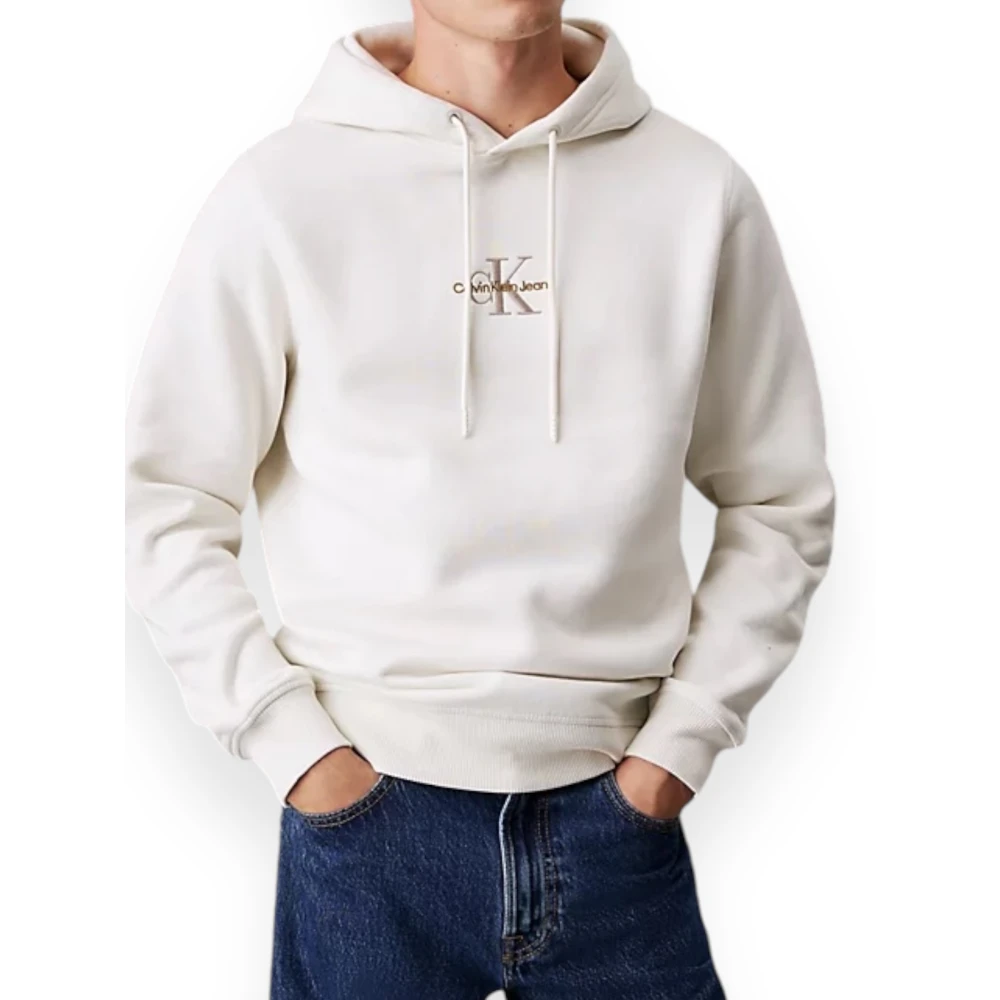 Calvin Klein Monologo Hoodie in Trendy Stijl Beige Heren