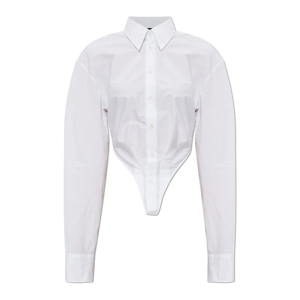 Dsquared2 Donna Bianco Camicia Asimmetrica