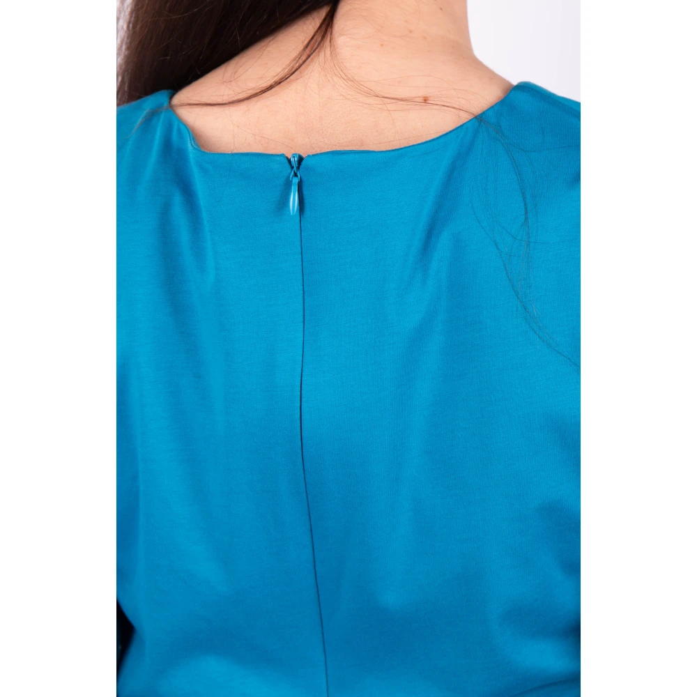 Max Mara Weekend Ocean Jersey Jurk Blue Dames