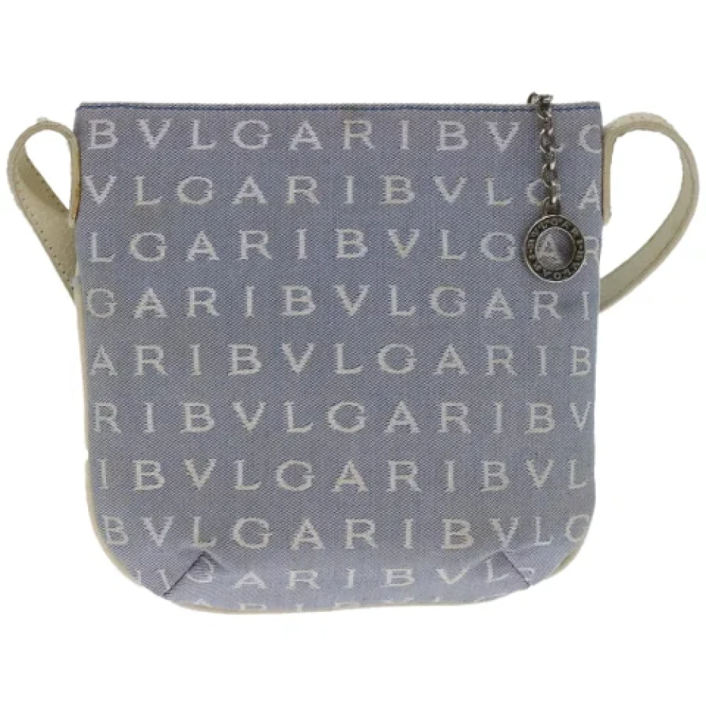 Bvlgari Vintage Pre-owned Canvas shoulder-bags Blue Dames