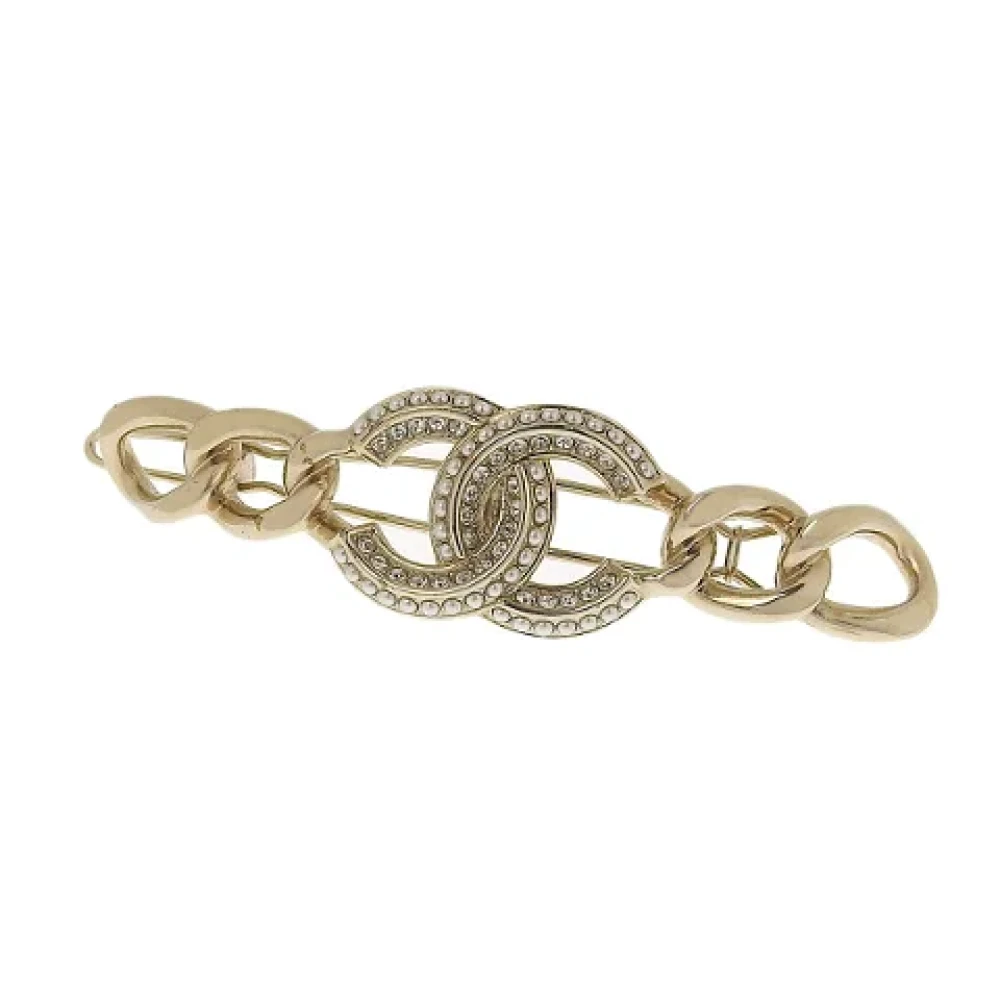 Chanel Vintage Pre-owned Metal hair-accessories Yellow Dames