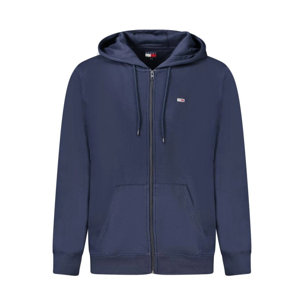Tommy Hilfiger Men's Blue Cotton Sweater With Ribbed Trims