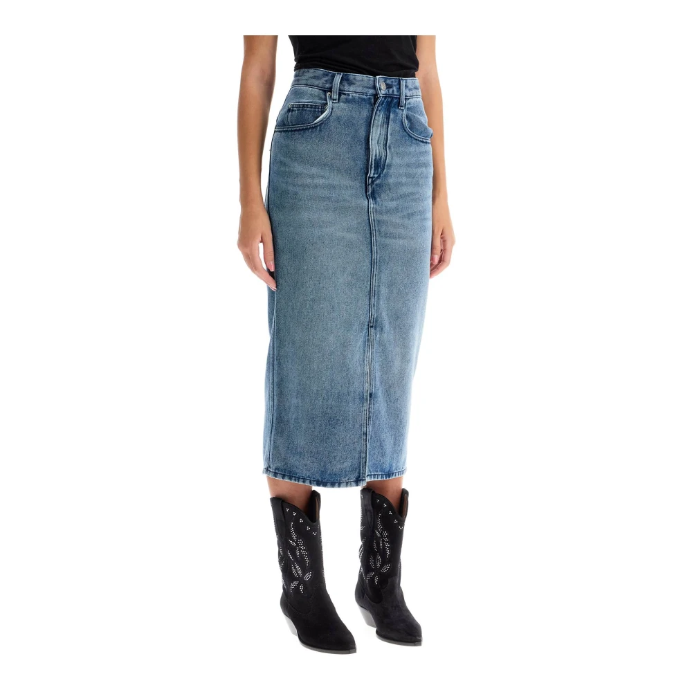 Isabel marant Denim midi rok met voor split Blue Dames