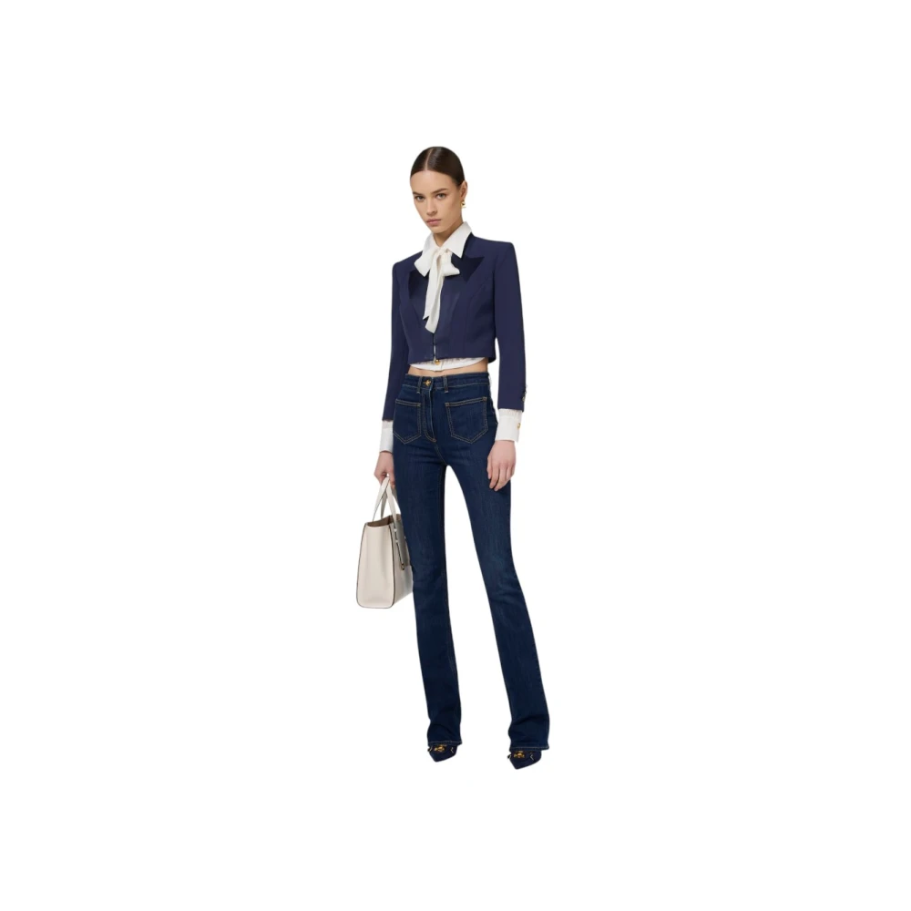 Elisabetta Franchi Stijlvolle Jas voor Vrouwen Blue Dames