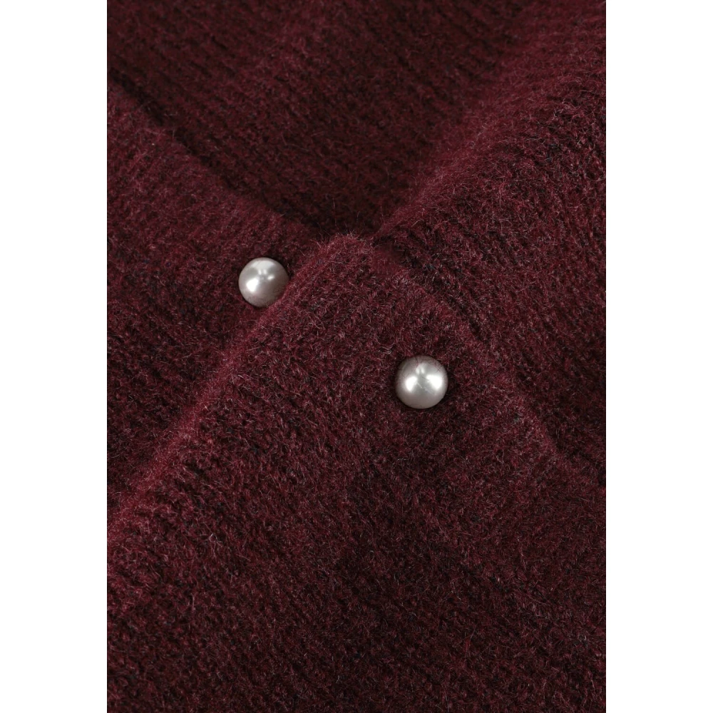 NEO NOIR Bordeaux Gebreid Vest Elegante Touch Red Dames