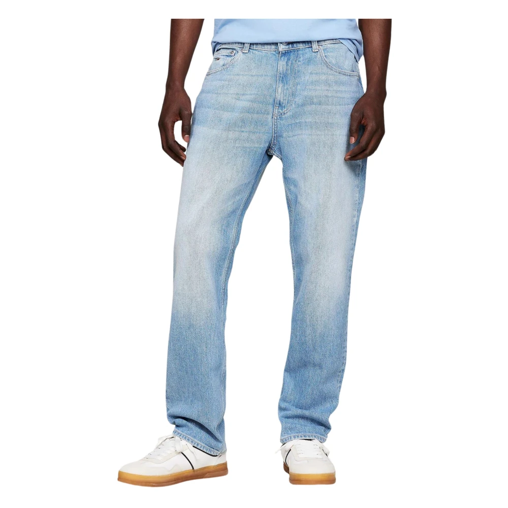 Tommy Hilfiger Slim Fit Denim Jeans met Distressed Front Blue Heren