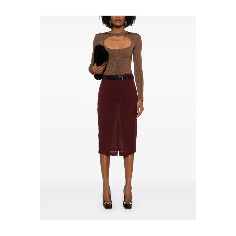 Saint Laurent Pencil Rok Purple Dames