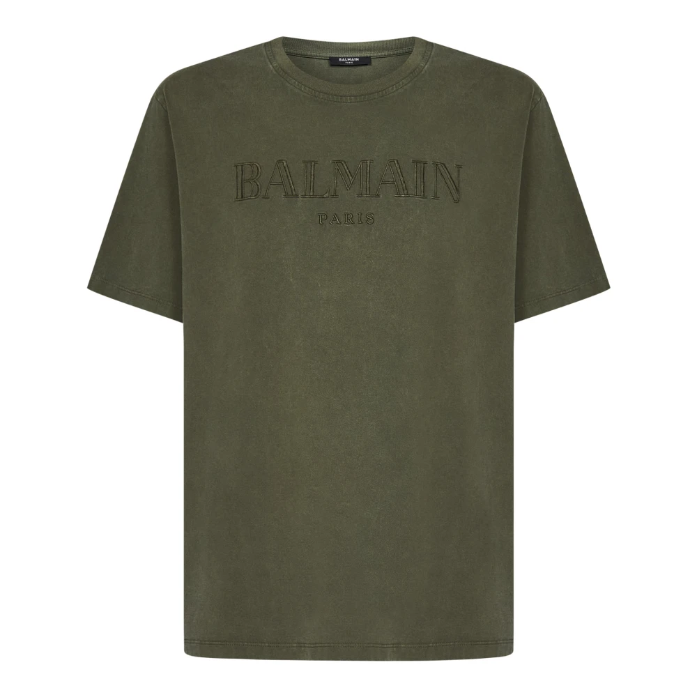 Balmain T-shirt met logo Green Heren