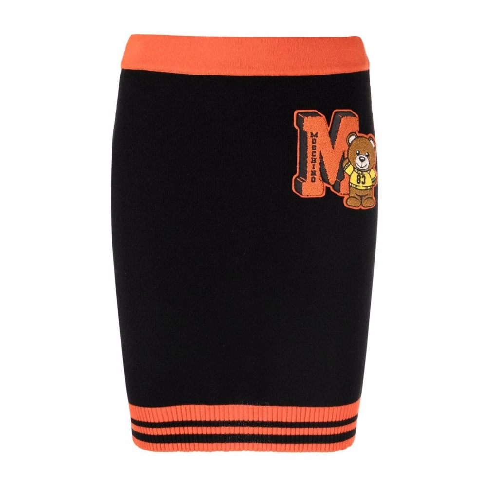 Moschino Casual Zwarte Rok in Kasjmier Katoen Black Dames