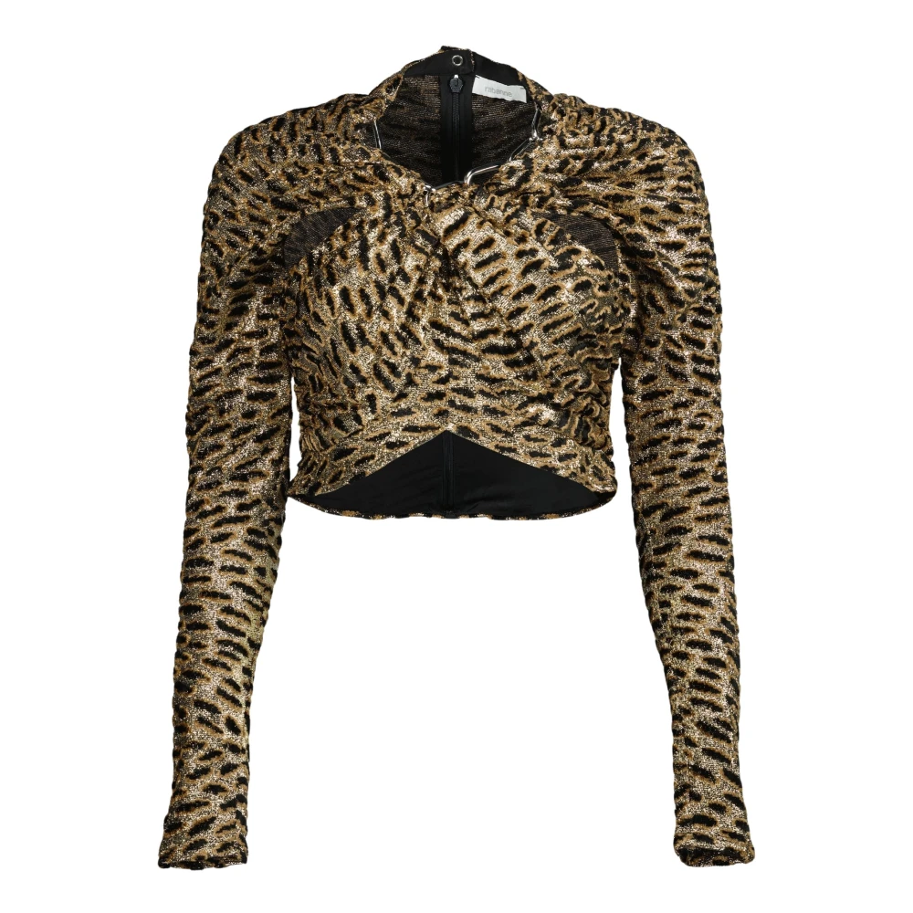Paco Rabanne Luipaardprint Top Lente-Zomer 2025 Brown Dames