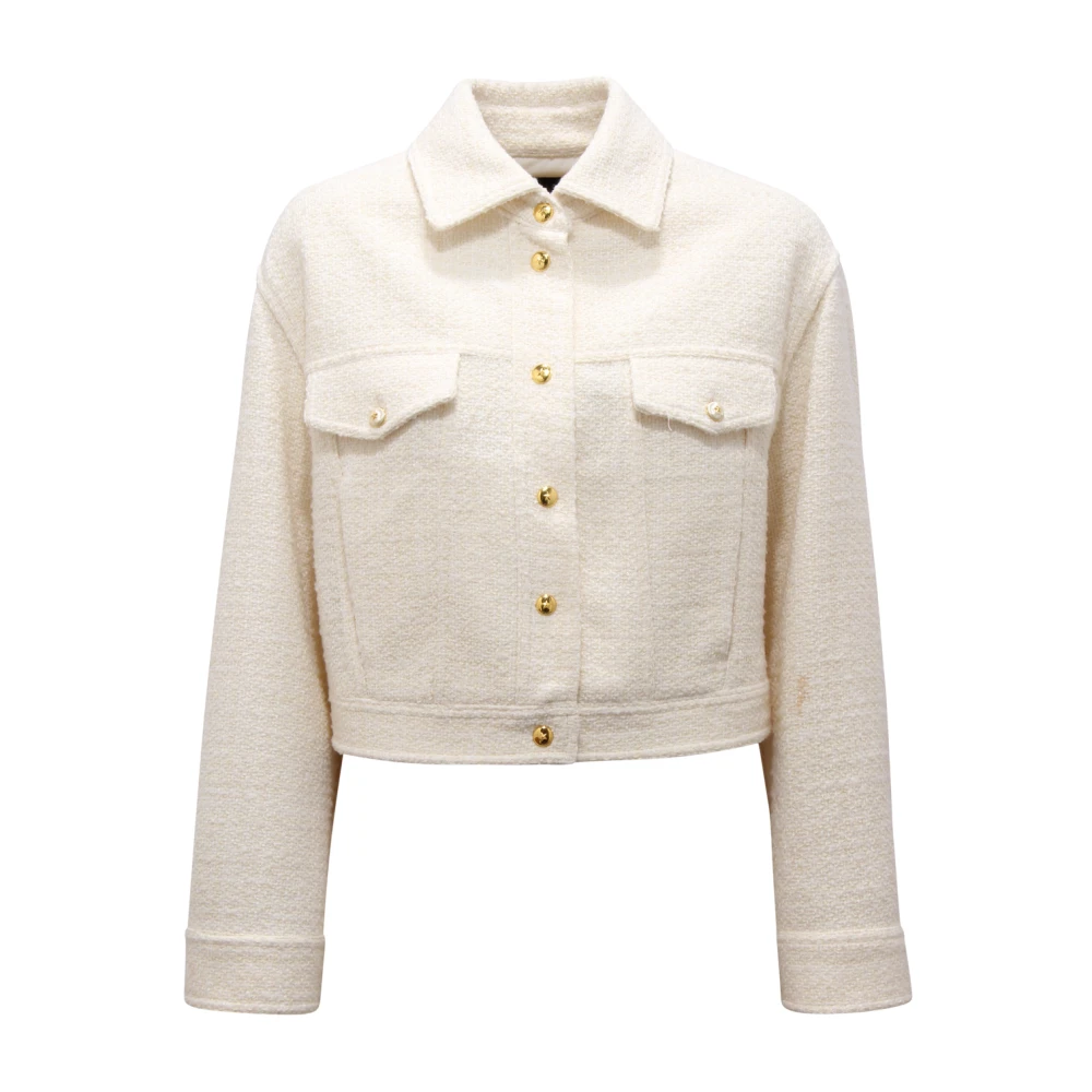 Pinko White Tweed Jackets, Female, S, Gelato Tweed Jacket