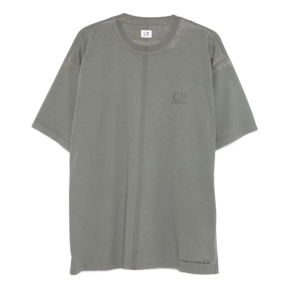C.p. Company Men's Gray Printed Short Sleeve Jersey T-Shirts