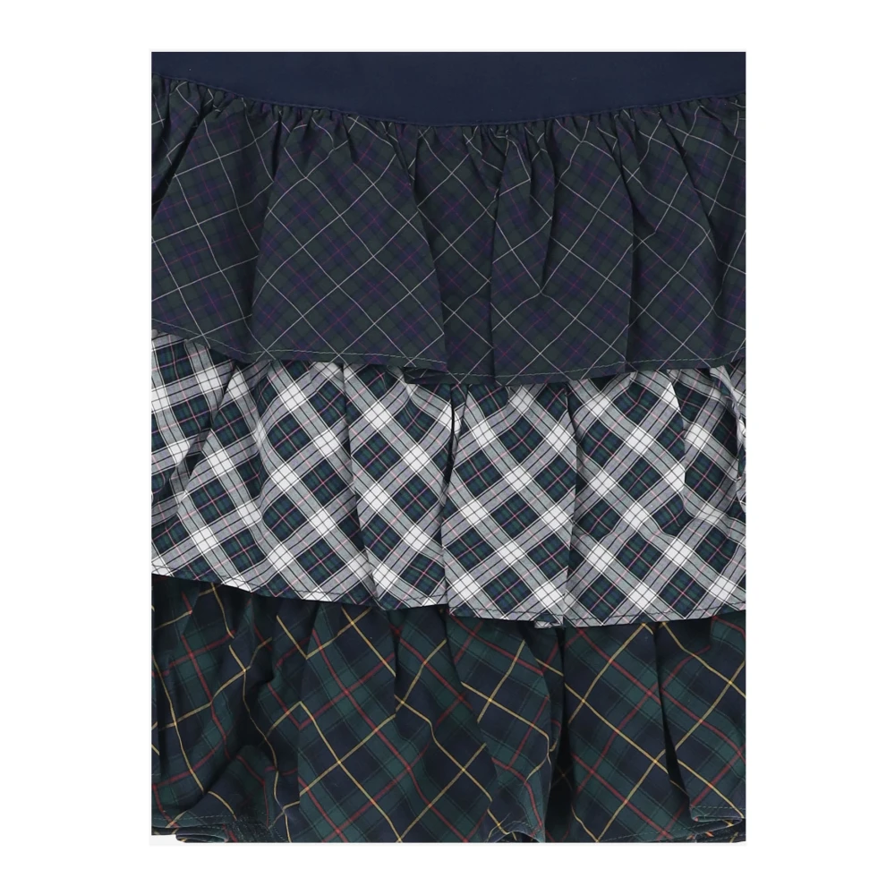 Polo Ralph Lauren Geruite Ruche Rok Katoenmix Red Dames