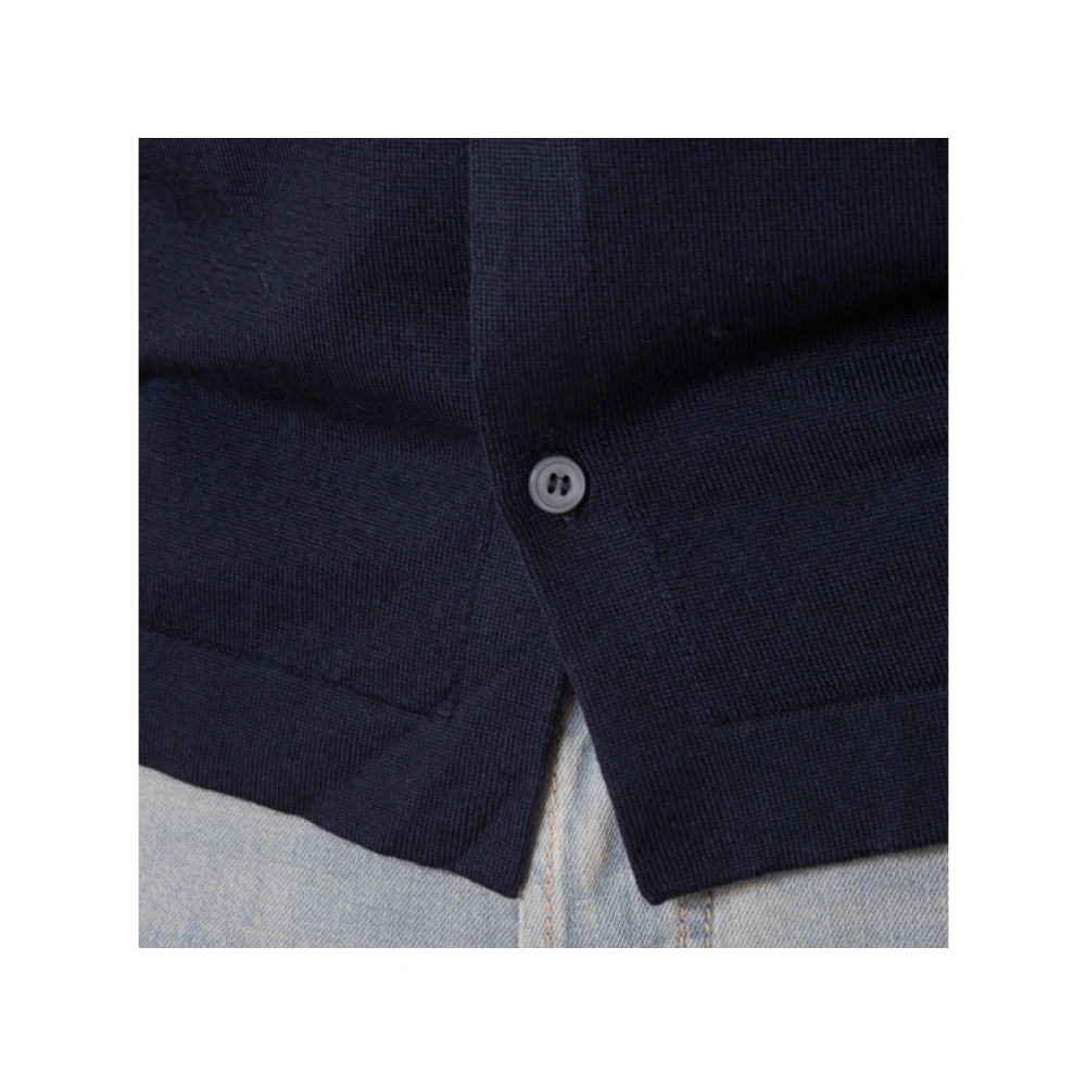 Gran Sasso Navy Blue Lange Mouwen Shirt Blue Heren