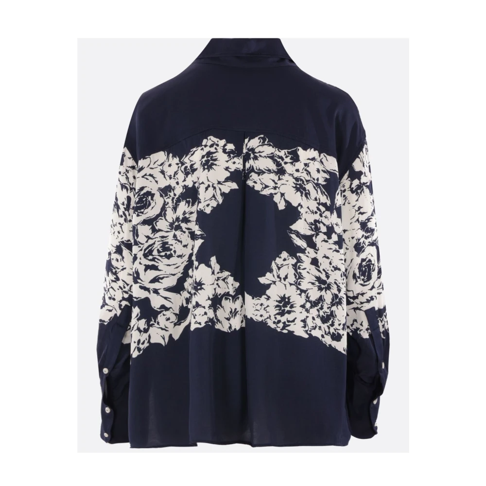 Raquel Diniz Oversized Blauw Bloemenprint Shirt Blue Dames