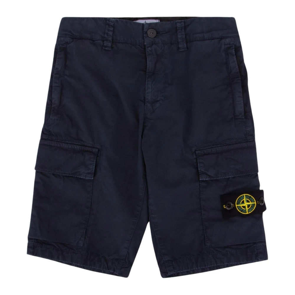 Stone Island Blå Cargo Shorts Barn Mörk Blue, Pojke