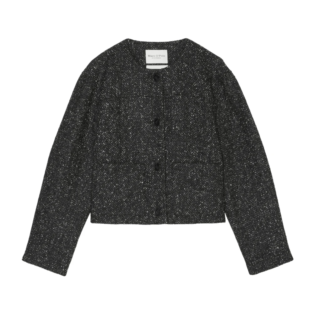 Marc O'Polo Bouclé jas relaxed Black Dames