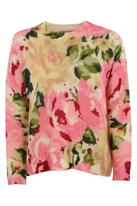 Rosa Ulltröja med Ribbade Detaljer